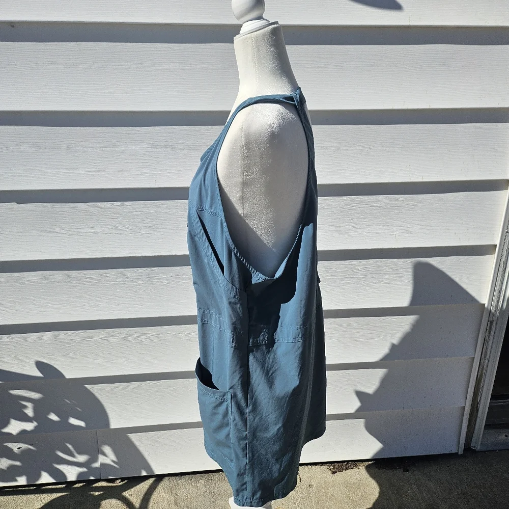 Teal Utility Pocket Apron Dress - Picture 3 of 6